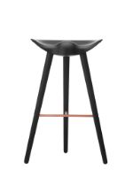 Billede af Audo Copenhagen ML42 Barstool SH: 77 cm - Sortbejdset Bøg/Kobber