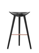 Billede af Audo Copenhagen ML42 Barstool SH: 77 cm - Sortbejdset Bøg/Kobber