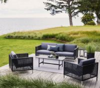 Billede af Cane-line Outdoor Connect 3 pers. Sofa inkl. Grå hynde L: 213 cm - Black/Anthracite