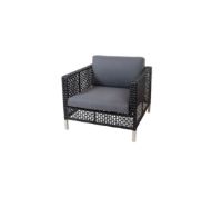 Billede af Cane-line Outdoor Connect Loungestol inkl. Grå Hynde SH: 30 cm - Black/Anthracite
