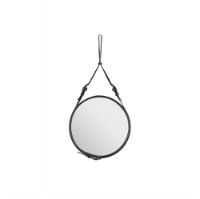 Billede af GUBI Adnet Wall Mirror Circular Ø: 45 cm - Black leather