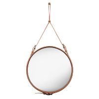 Billede af GUBI Adnet Wall Mirror Circular Ø: 58 cm - Tan leather
