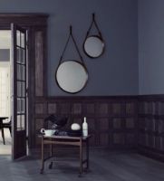 Billede af GUBI Adnet Wall Mirror Circular  Ø: 58 cm - Black leather