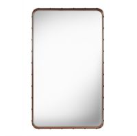 Billede af GUBI Adnet Wall Mirror Rectangular 65x115 cm - Tan leather