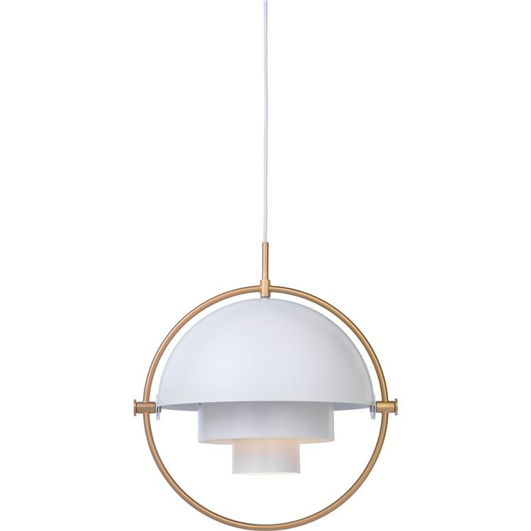 Billede af GUBI Multi-Lite pendel Ø:36 cm Brass base - White skærm