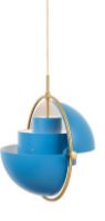 Billede af GUBI Multi-Lite pendel Ø:36 cm Brass base - Blue skærm 