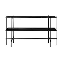 Billede af GUBI TS Console 2 Rack with Tray L: 120 cm - Black Base/Black Marquina Marble