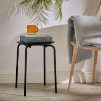 Billede af Ferm Living Herman Stool Taburet SH: 45 cm - Powder Coated Steel / Black