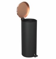 Billede af FROST Pedalspand 550 Large 15L - Mat Sort/Poleret Kobber