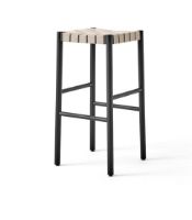 Billede af &Tradition TK8 Betty Bar Chair H: 76cm - Black w. Natural Linen