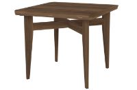 Billede af GUBI B Table Round Square 85x85 cm - American Walnut Matt Lacquered