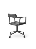 Billede af Vipp 452 Swivel Stol m. Hjul  - Black Aluminium/Black Leather
