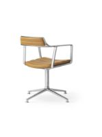 Billede af Vipp 452 Swivel Stol Gliders u. Hjul  - Aluminium/Camel Leather