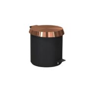 Billede af FROST Pedalspand 250 Small 6L - Mat Sort/Børstet Kobber