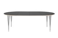 Billede af Haslev Symphony 82 Spisebord Ø: 105 cm - Grafit Laminat / Chrome