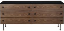Vis detaljer for GUBI 62 Dresser 6 Drawers L: 160 cm - American Walnut Billede af GUBI 62 Dresser 6 Drawers L: 160 cm - American Walnut