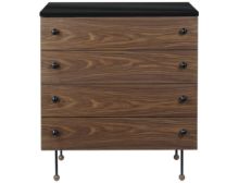 Vis detaljer for GUBI 62 Dresser 4 Drawers L: 80 cm - American Walnut Billede af GUBI 62 Dresser 4 Drawers L: 80 cm - American Walnut