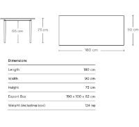 Billede af Brdr. Krüger ARV Rectangular Dining Table 180x90 cm - Hvidolieret Eg