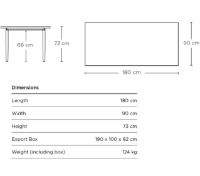 Billede af Brdr. Krüger ARV Rectangular Dining Table 180x90 cm - Røget Eg