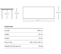 Billede af Brdr. Krüger ARV Rectangular Dining Table 240x90 cm - Hvidolieret eg
