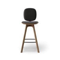 Billede af Brdr. Krüger Comfort Pauline Barstol SH: 65 cm - Fumed Oiled Oak / Black Leather
