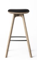 Billede af Brdr. Krüger Pauline Barstol H: 75 cm - Waxed Oiled Oak / Black Leather