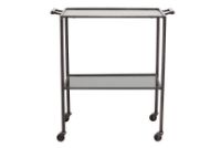 Billede af Nordal Tone Trolley on Wheels w/2 Shelves 78x41 cm - Black Glass