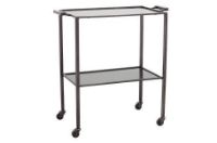 Billede af Nordal Tone Trolley on Wheels w/2 Shelves 78x41 cm - Black Glass