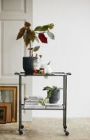 Billede af Nordal Tone Trolley on Wheels w/2 Shelves 78x41 cm - Black Glass