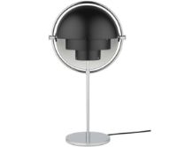 Billede af GUBI Multi-Lite Bordlampe H: 50 cm - Chrome Base/Black Semi Matt