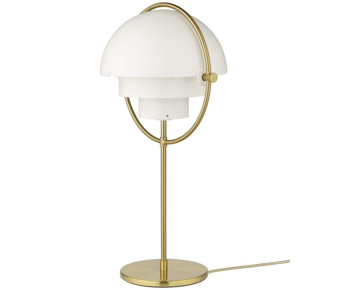 Billede af GUBI Multi-Lite Bordlampe H: 50 cm - Brass Base/White Semi Matt 