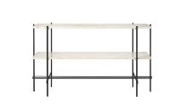 Billede af GUBI TS Console 2 Racks 120x30x72 cm - Black Base/Neutral White Travertine