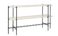 Billede af GUBI TS Console 2 Racks 120x30x72 cm - Black Base/Neutral White Travertine