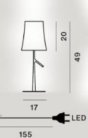 Billede af Foscarini Birdie Bordlampe Lille LED H: 49cm - Hvid