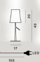 Billede af Foscarini Birdie Bordlampe Lille LED H: 49cm - Turkis