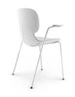 Billede af Eva Solo Combo Polstret Spisebordsstol med Armlæn SH: 45 cm - Grå/Hvid