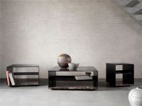 Billede af Wendelbo Expose Coffee Table Large 100x100 cm - Dark Emerador Marble w. Smoked Glass/Black Powder Coated Steel