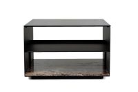 Billede af Wendelbo Expose Coffee Table Medium 70x70 cm - Dark Emerador Marble w. Smoked Glass/Black Powder Coated Steel