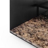 Billede af Wendelbo Expose Coffee Table Medium 70x70 cm - Dark Emerador Marble w. Smoked Glass/Black Powder Coated Steel