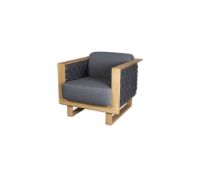 Billede af Cane-line Outdoor Angle Loungestol inkl. Hynder SH: 45 cm - Teak/Grey 