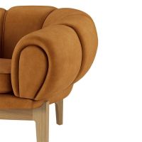 Billede af GUBI Croissant Sofa SH: 46 cm - Oak / Chamois Cuoio