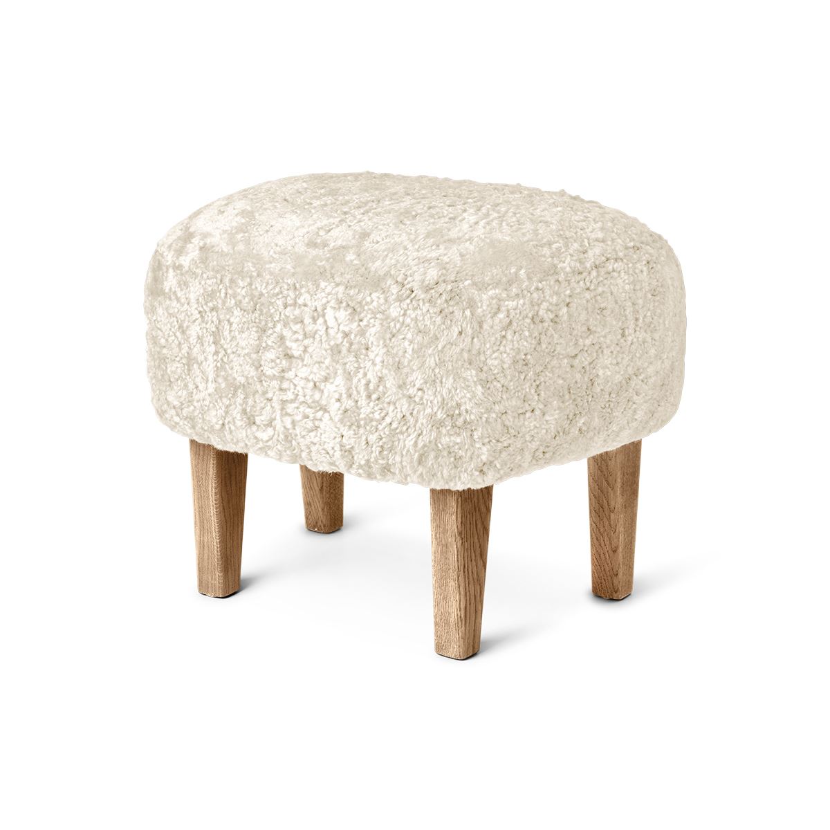 Billede af Audo Copenhagen Ingeborg Fodskammel H: 38 cm - Sheepskin Moonlight/Eg