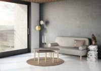 Billede af Thomsen Furniture Katrine Sofabord Trekant Lille 42x67x45 cm - Stenlook Gråbrun/Natur Eg