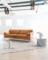 Billede af Mogens Hansen MH2163 3 Pers Sofa L: 225 cm - Frej læder / Børstet Stål