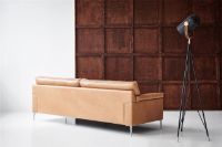 Billede af Mogens Hansen MH2163 3 Pers Sofa L: 225 cm - Frej læder / Børstet Stål