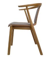 Billede af Farstrup 2550 Stag-W Spisebordstol Polstret SH: 45 cm - Natur Eg / 4102