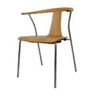 Billede af Farstrup 2500 Stag-S Spisebordstol SH: 45 cm - Natur Eg / Chrome Stål