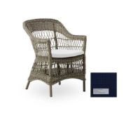 Billede af Sika-Design Charlot Exterior Havestol inkl. Hynde SH: 46 cm - Antique Grey/A673 Tempotest Michelangelo Dark Blue 