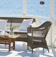 Billede af Sika-Design Charlot Exterior Havestol inkl. Hynde SH: 46 cm - Antique Grey/A673 Tempotest Michelangelo Dark Blue 