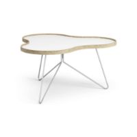 Billede af Swedese Flower Sofabord 90x84x45 cm - Eg/Hvid Laminat/Krom  